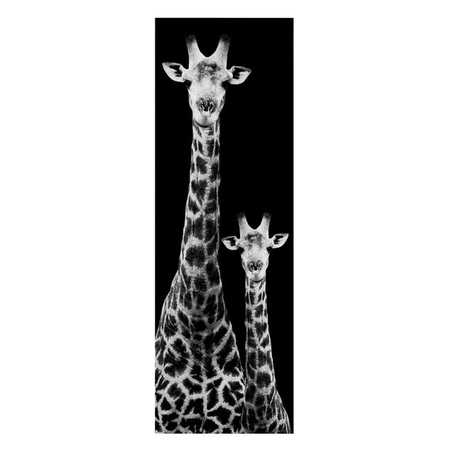 Wandbilder Giraffen Giraffen Duo schwarz-weiß