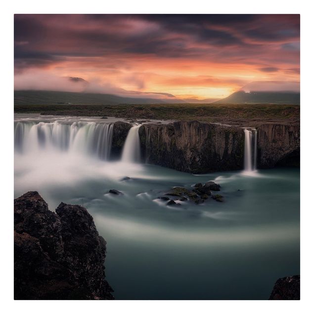 Natur Leinwand Goðafoss Wasserfall in Island
