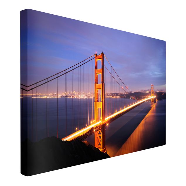 Wandbilder Modern Golden Gate Bridge bei Nacht