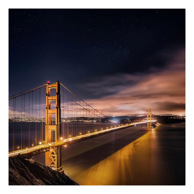 Wandbilder Schwarz Golden Gate to Stars