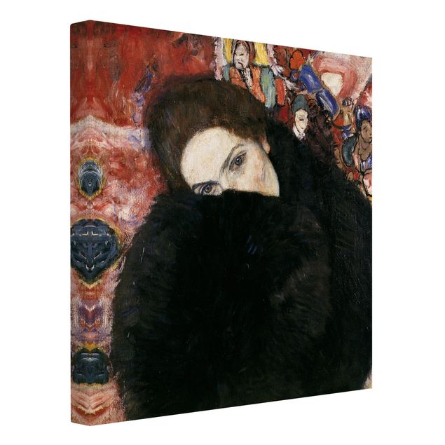 Leinwand Kunst Gustav Klimt - Dame mit Muff