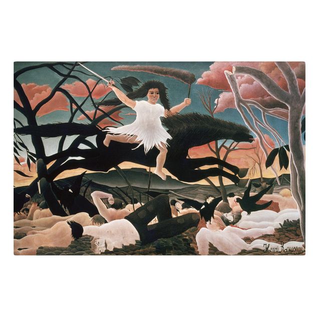 Wandbilder Grau Henri Rousseau - Der Krieg des Unfrieden