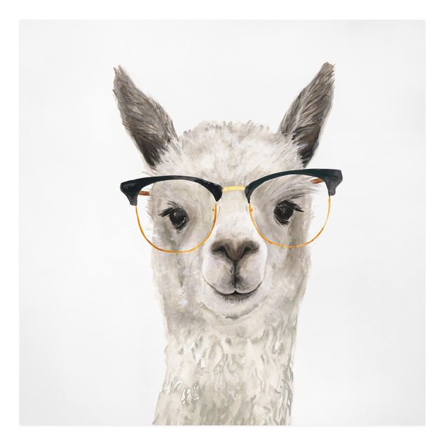 Wandbilder Tiere Hippes Lama mit Brille I