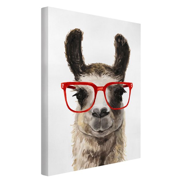 Wandbilder Modern Hippes Lama mit Brille II