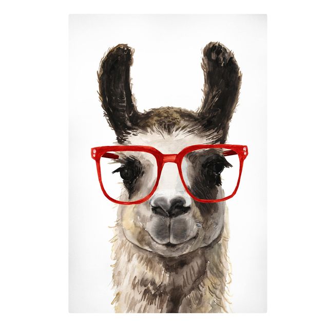 Wandbilder Tiere Hippes Lama mit Brille II