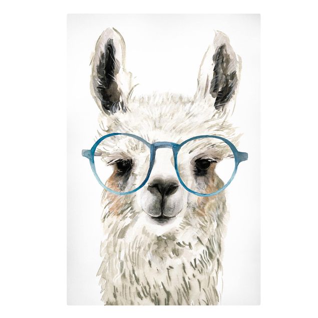 Wandbilder Tiere Hippes Lama mit Brille III