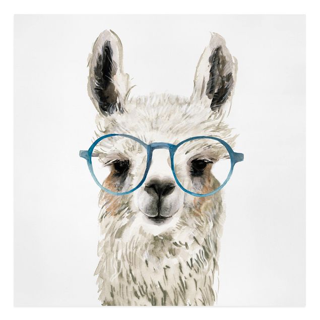 Wandbilder Tiere Hippes Lama mit Brille III