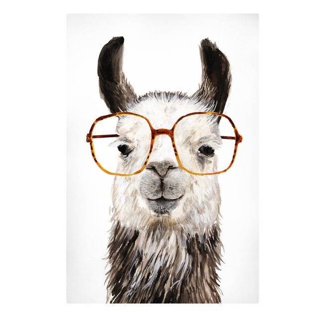 Wandbilder Tiere Hippes Lama mit Brille IV