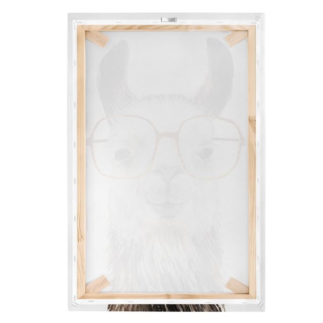 Leinwandbilder Hippes Lama mit Brille IV