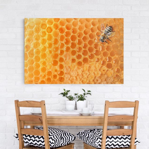Leinwandbilder Sonnenblumen Honey Bee
