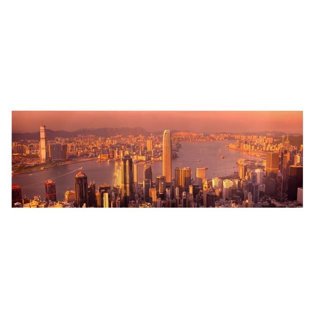 Wandbilder Architektur & Skyline Hongkong Sunset