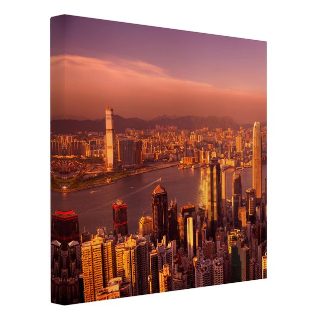 Skyline Leinwand Hongkong Sunset
