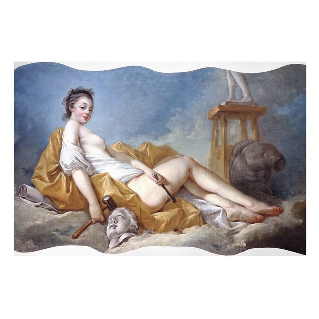 Leinwand Kunst Jean Honoré Fragonard - Personifikation der Malerei