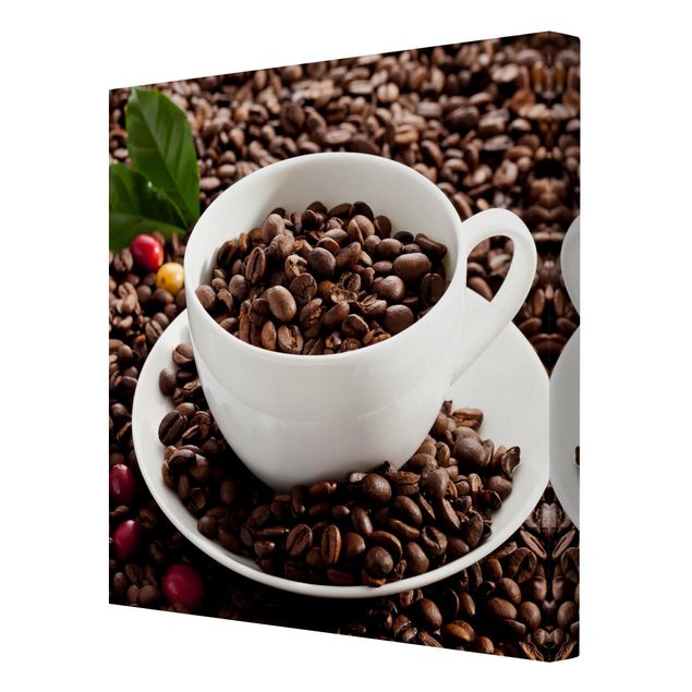 Bilder Kaffeetasse mit gerösteten Kaffeebohnen