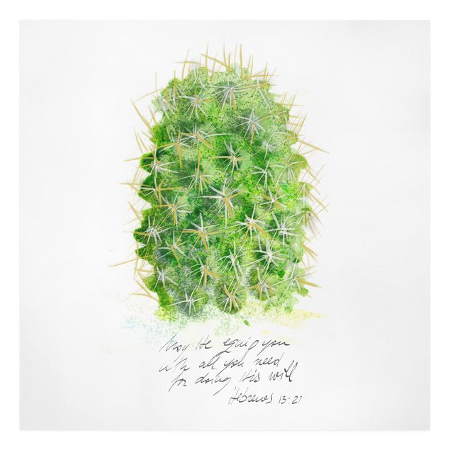 Wandbilder Grün Kaktus mit Bibelvers I