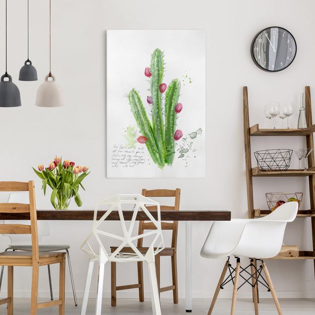 Wandbilder Floral Kaktus mit Bibelvers II
