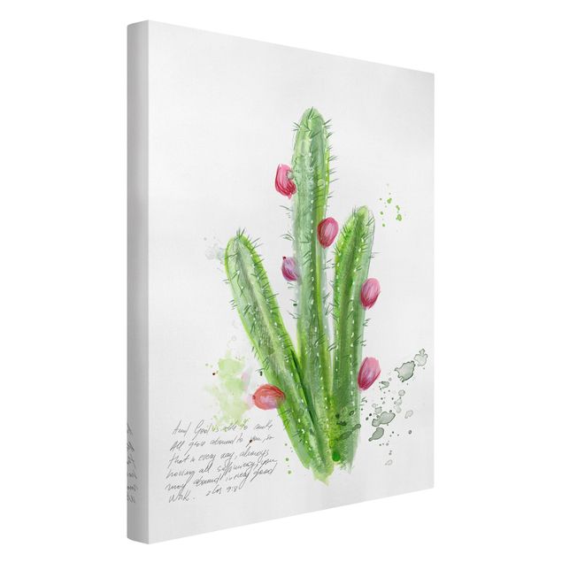 Wandbilder Blumen Kaktus mit Bibelvers II
