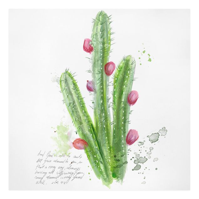 Wandbilder Grün Kaktus mit Bibelvers II