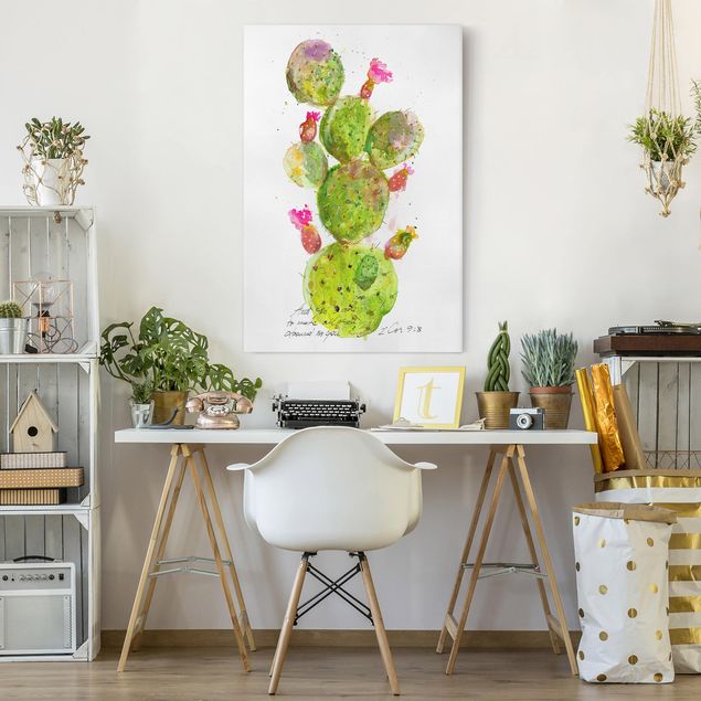 Wandbilder Floral Kaktus mit Bibelvers III