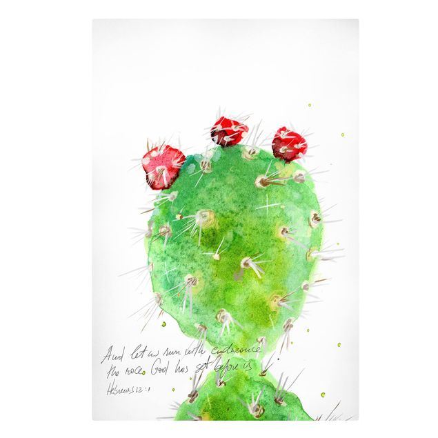 Wandbilder Grün Kaktus mit Bibelvers IV
