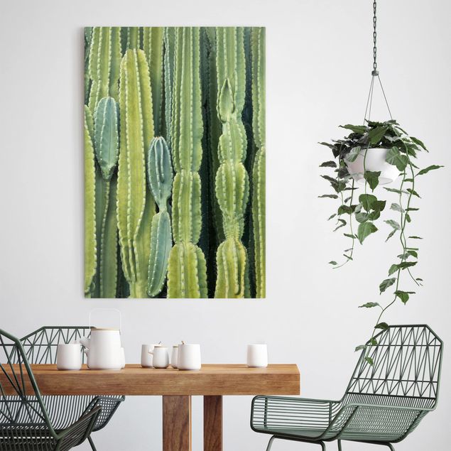Leinwand Blumen Kaktus Wand