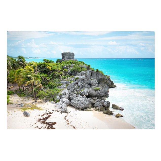 Wandbilder Meer Karibikküste Tulum Ruinen