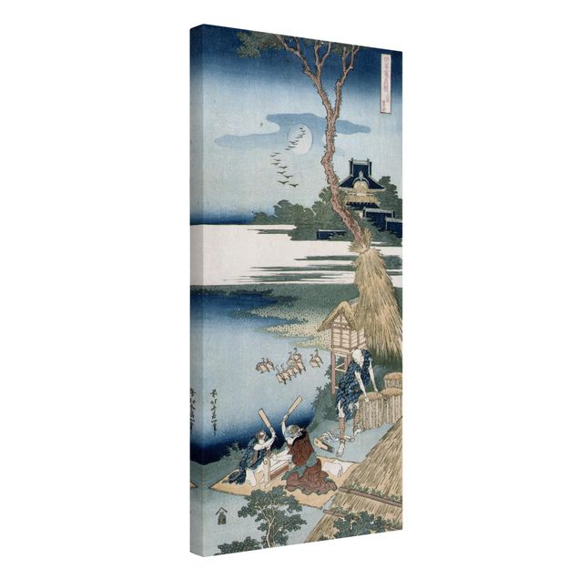 Wandbilder Landschaften Katsushika Hokusai - Bauernfamilie schlägt Wäsche