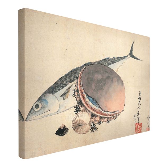 Kunststile Katsushika Hokusai - Makrele und Seemuscheln