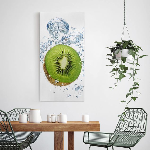 Wandbilder Früchte Kiwi Bubbles
