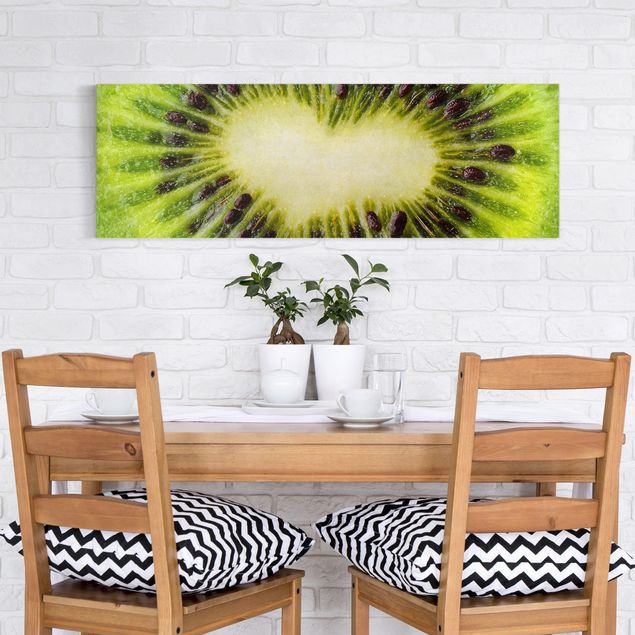 Wandbilder Früchte Kiwi Heart