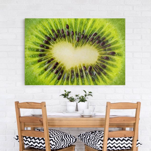 Wandbilder Früchte Kiwi Heart