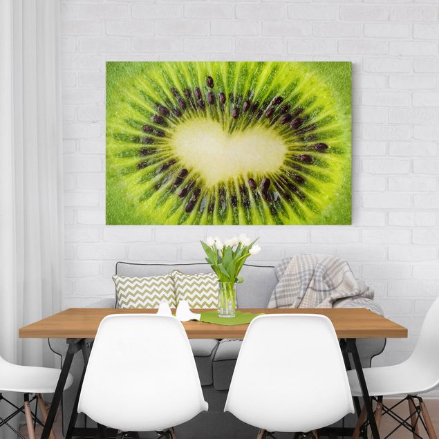 Wandbilder Floral Kiwi Heart