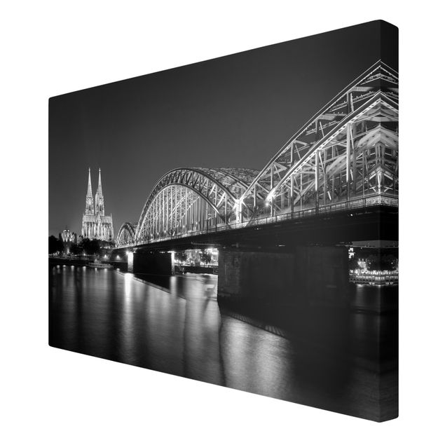 Wandbilder Schwarz-Weiß Köln bei Nacht II