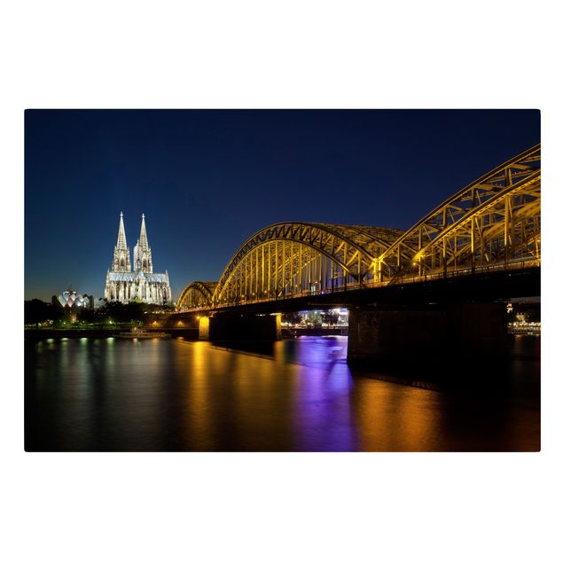 Wandbilder Modern Köln bei Nacht