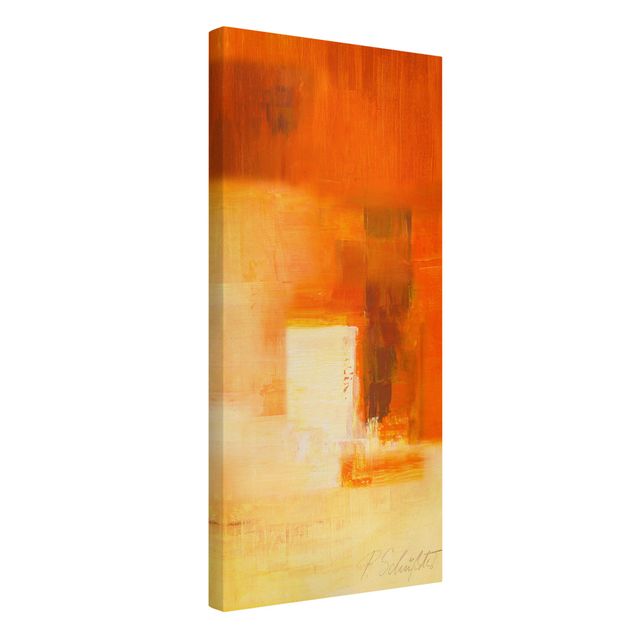 Leinwandbild abstrkt Komposition in Orange und Braun 03