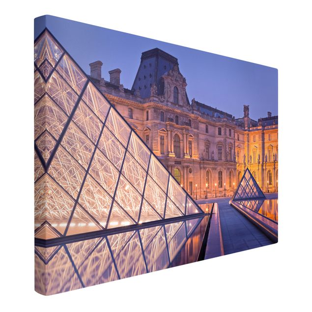 Skyline Leinwand Louvre Paris bei Nacht