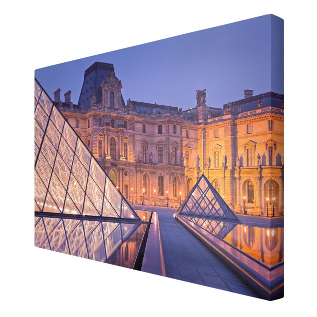 Wandbilder Modern Louvre Paris bei Nacht