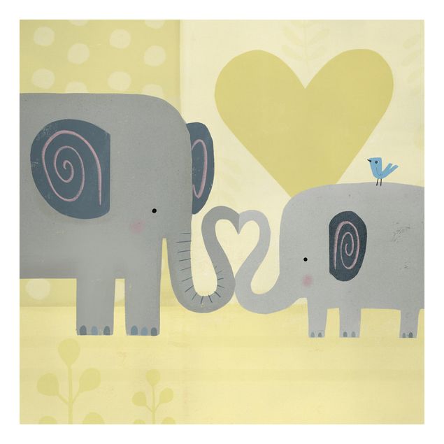 Leinwandbilder Tiere Mama und ich - Elefanten