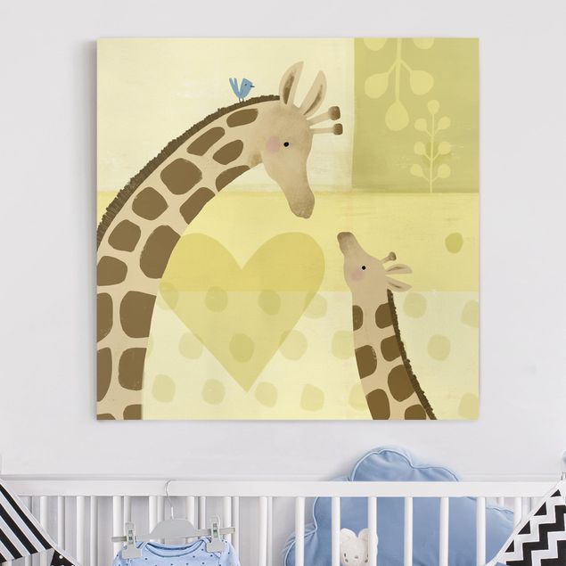 Giraffen Bilder auf Leinwand Mama und ich - Giraffen