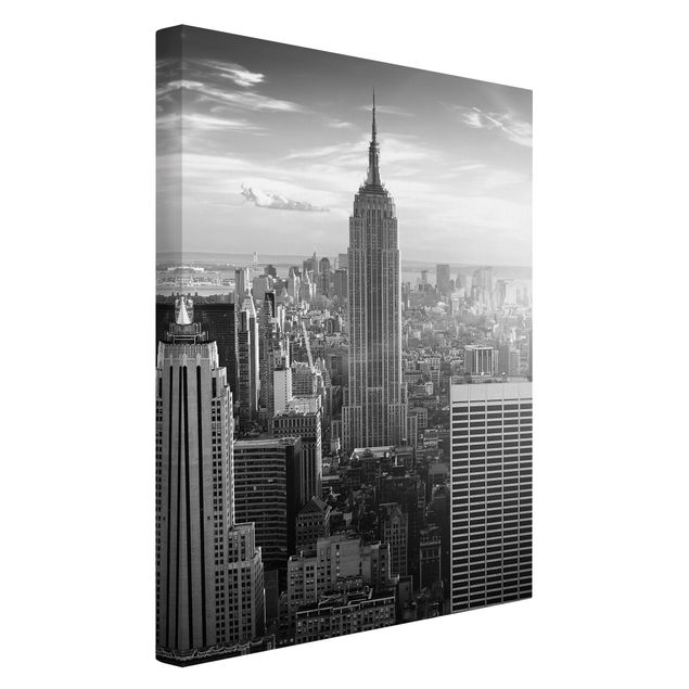 schwarz-weiß Bilder auf Leinwand Manhattan Skyline