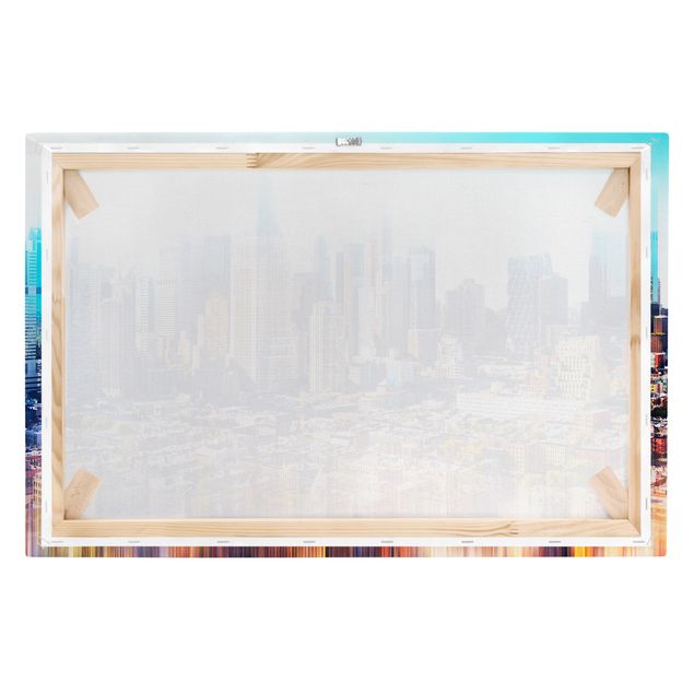 Wandbilder Orange Manhattan Skyline Urban Stretch