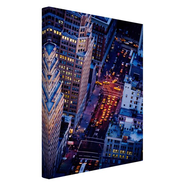 Skyline Leinwandbild Manhattans Taxilichter