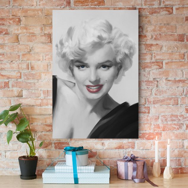 Leinwandbilder schwarz-weiß Marilyn auf Sofa