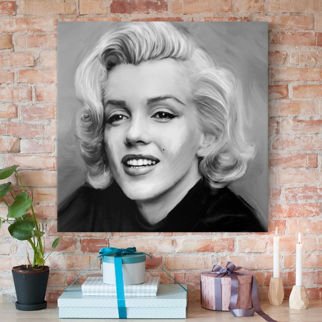 Leinwandbilder schwarz-weiß Marilyn privat
