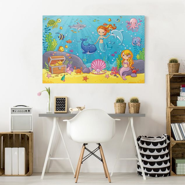 Wandbilder Modern Meerjungfrau - Unterwasserwelt