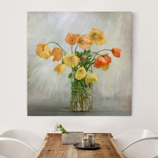 Leinwandbilder Mohnblumen Mohnblumen in einer Vase