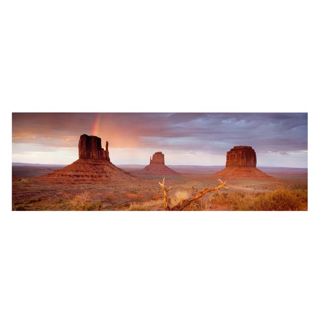 Wandbilder Berge Monument Valley bei Sonnenuntergang