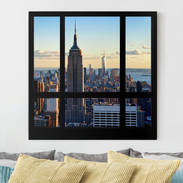 Wandbilder New York New York Fensterblick auf Empire State Building