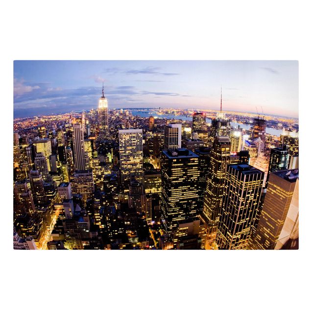 Skyline Leinwand New York Skyline bei Nacht