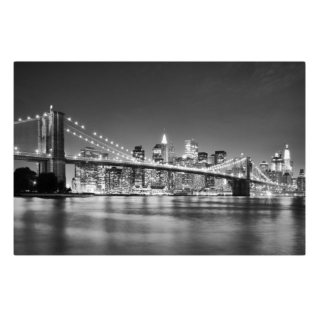Skyline Leinwand Nighttime Manhattan Bridge II
